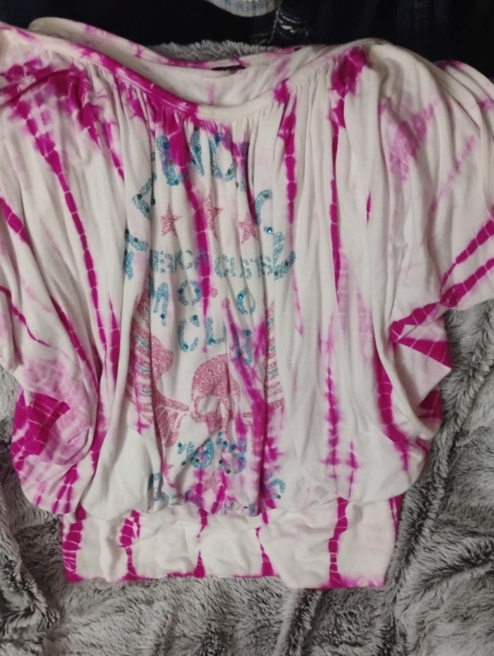 AFFLICTION Tie-Dye Pink Spaghetti Strap Camisole Top Sz S - Picture 3 of 3